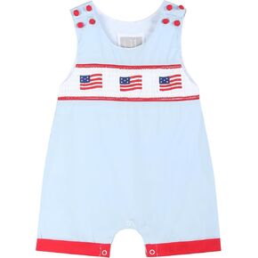 Boys Baby and Toddler USA 4th of July Smocked Shortalls