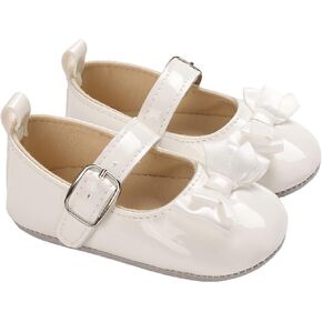 Infant Baby Girls Princess Flats Toddler First Walkers Soft PU Leather Non-Slip Crib Wedding Dress Z