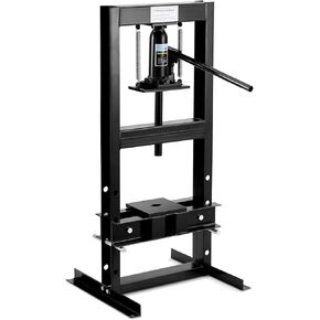Garvee 6T Hydraulic Press, Hydraulic Shop Press, H-Frame Benchtop Hydraulic Press with 2 Press Plates, Garage Floor Shop Press, Adjustable Work Table Height, Heavy Duty Press, Black