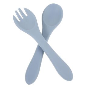 Milisten 1 Set Silicone Fork and Spoon Utensils Lightweight Heat Resistant Dishwasher Safe Tableware for Easy Transition to Solid Foods for Home and School Use