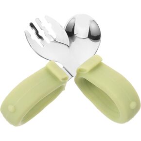 BESPORTBLE 1Set Self Feeding Utensils Portable Fork Spoon for Boy Girl Design for Independent Dining for Travel Mealtime