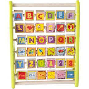 Fat Brain Toys Alpha-Abacus - Wooden Alphabet & Number Learning Toy for Kids 2+