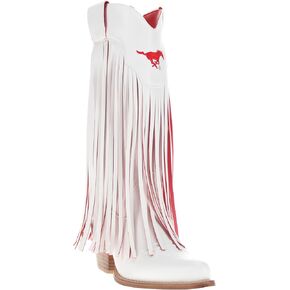 Vaccari Women's Kacey Premium PU Leather NCAA Athletics Fringe Cowboy Boots