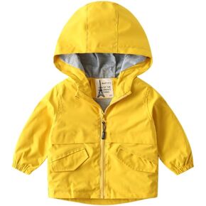 Meufam Newborn Baby Boys Long Sleeve Solid Color Windbreak Outerwear Coat Zip Up Hoodie Rain Jacket Raincoat