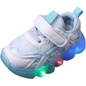 Kids Light Up Shoes Girls Boys Luminous Breathable Soft Sole Running Sports Sneaker Lace-Up Shoes for Athletic