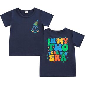 2nd Birthday Shirt Toddler Boy Two Year Old Birthday Outfit Short Sleeve Cotton T Shirt Clothes