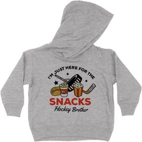 Hockey Brother Here for The Snacks Kids Hoodie Sweatshirt Toddler