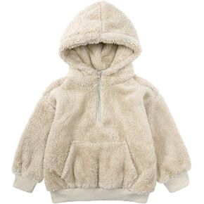 All Weather Jackets for Kids Toddler Kids Girls Boys Full Zip Up Fleece Hooded Jacket Coat Bear Ear (1-Pink, 0-6 Months)
