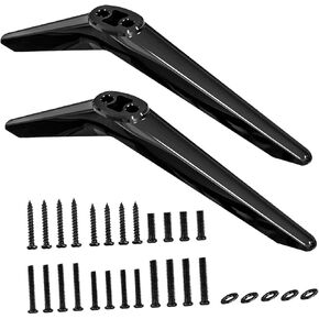 Tabletop TV Stand Base 2 Pieces with Screws for 0.45 to 0.94 Inch Hole Spacing Black