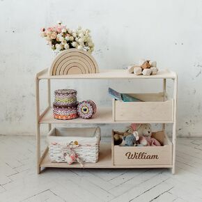 Small Toy Storage + Large Montessori Bookshelf by additional, Montessori Furniture, Kid Bookshelf, Montessori Toy Shelf, Montessori Shelf, Kid Bookcase, Kids Toy Storage, Kids Open Shelf