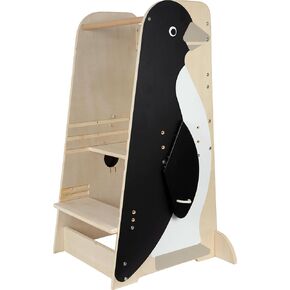 Penguin Learning Tower "Wildlife", Height-Adjustable Tower, Weight Limit 50 kg, for Ages 2+ Years, 12455