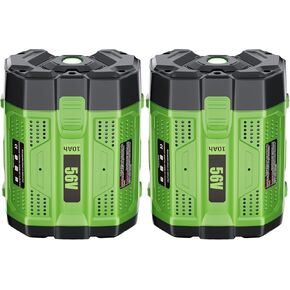 2Pack 10Ah 56 Volt for EGO Batteries High Capacity Replacement for EGO Battery 56V 10Ah BA5600T BA1400T BA4200T BA2240 BA2800 BA1120 BA2800T Compatible with EGO All 56 Volt Power Tool and Chargers