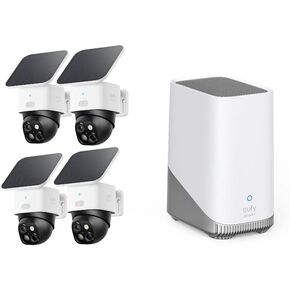 eufy Security SoloCam S340, Solar Security Cameras Wireless Outdoor, Cameras for Home Security, HomeBase S380 (HomeBase 3),eufy Edge Security Center