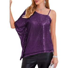 Women's One Shoulder Sling Flowy Tops Sexy Elegant Accepting Waist Shirts Summer Trendy Blouse Clothes 2024
