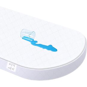Baby Bassinet Mattress, Breathable, Hypoallergenic, Premium Foam, Non-Toxic, Oval Shaped with Removal Waterproof Cover,16" x 32" x 2'', White