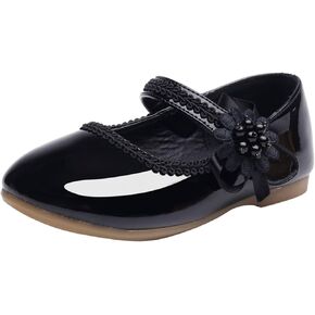 Girls Mary Jane with Pearls Toddler Girls Dress Shoes Low Heels Pumps for Flower Girl Wedding Party