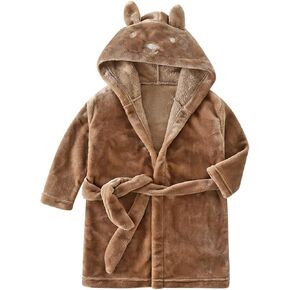 Flannel Hoodie N𝐢ghtgowns R𝐨be for Toddler Boys Kids Funny Cute Soft Fuzzy Short BathR𝐨be 𝐏ajamas F𝐚mily Toddler Boy