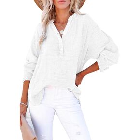 Women's Long Sleeve Button Down Tops Solid Casual Soft Shirts Trendy Blouse Clothes 2024, Small, Yellow