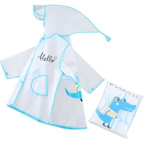 Kids Cute Cartoon Raincoats Boys Girls Lightweight Rain Jacket Coat Waterproof Rain Poncho Reusable Rainwear in Saudi Arabia