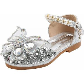Summer Girls' Casual Jelly Shoes Korean Edition Kids Toddler Princess Dress Rhinestone Butterfly Knot Sandals Glitter Wedding Party Shoes
