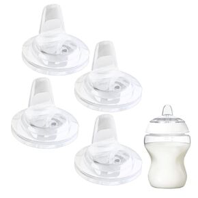 4pcs spouts spouts حلمات متوافقة مع Tommee Natural Start Bithing anti-colic وأقرب إلى زجاجات الطبيعة ، حلمات Spout SPOUT البديلة لزجاجة السيليكون ، خالية من BPA ، 6M+، تدفق متغير