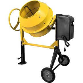 محمول 4.2 Cu ft خلاط الأسمنت الخرسانة ، 3/5 HP آلة خلاط كهربائي مع عجلة و 120 لتر بارك باركوود ، آلة خلط الأسمنت المحمولة للجص ، بذور الهاون