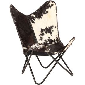 Butterfly Chair Black and White Goat Leather 1Ps 246390,Strict QC