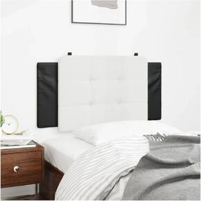 Headboard Cushion Black and White 39.4" Faux Leather Foam-Filling Material 3207729