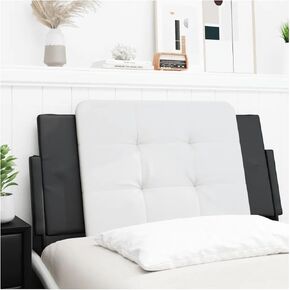 Headboard Cushion White and Black 39.4" Faux Leather 1Ps Foam-Filling Material 374848
