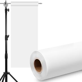 Nezyo Light Diffuser Sheet 15.75 x 984 Inch/ 0.4 x 25 M Extra Long Diffusion Film Sheet Lighting Gel Diffuser Roll White Diffusion Paper Roll for LED Flash Strobe Light Photography Video