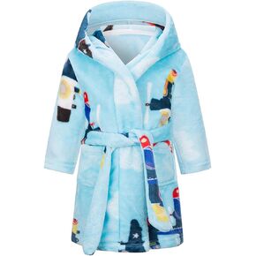 Toddler Kids Baby Boys Girls Hooded Cartoon Elephant Print Flannel Towel 𝐑obe Cartoon 𝗕athrobe Soft 𝐏ajamas