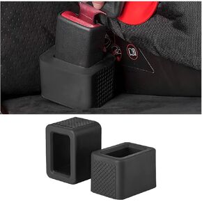 BELOMI 2 Pack Seat Belt Buckle Holder, Easy Access to The Buckles of Rear Seats, Silicone Seat Belt Buckle Booster Suitable for Kids, Car Seatbelt Holder Makes Receptacle Upright Buckling (Black)