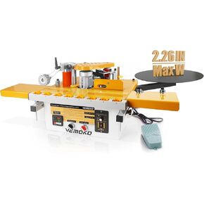 Portable Woodworking Edge Banding Machine - Automatic Curve & Straight Edge Bander with Dual-Side Glue Application, Auto-Tape Cutting, Digital Temp Control, Adjustable Speed - 110V AC