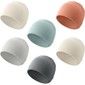 Yoofoss 100% Organic Cotton Baby Hats 0-6 Months 6-24 Months, 6 Pack Newborn Hats for Baby Girl Boy