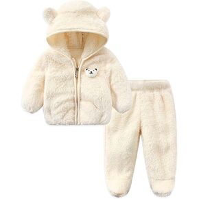 Newborn Winter Snowsuit Bear Romper Warm Hooded Jumpsuit Onesie Cute Coat Outwear Outfit Sets for Boys Girls 0-18M