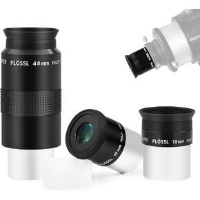 مجموعة العدسة Astromania Telescope 1.25 بوصة Super Plossl مجموعة 10 مم 17 مم 40 مم ، 5 عنصر متعدد المعدن متعدد المغلفة 52 درجة حقل واضح ، ملحق تلسكوب لتلسكوب علم الفلك