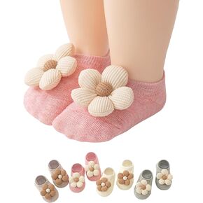 جوارب VWU Baby مع قبضة ، فتيات الأطفال الصغار الرضع ، فتيان منخفضة القطن زهرة لطيفة من 0-18 شهر