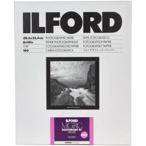 Ilford Multigrade V RC Deluxe Glossy Surface Black & White Photo Paper, 190gsm, 3.5x5, 100 Sheets
