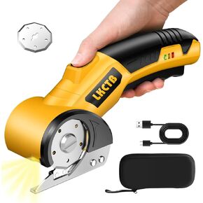 Electric Scissors, Cardboard Cutter, With LED Light, High-Efficiency Brushless Motor, 2000mAh Battery, Tungsten Steel Blade, Suitable for Cloth, Cardboard, Leather, Carpet