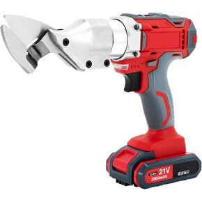 21V Heavy Duty Electric Metal Shear,Electric Cordless Tin Snips Sheet Cutter Scissor with 2 Batteries,360 Degree Pivoting Head Brushless Corrugated Metal Roofing Cutting Tool,For Stainless Steel