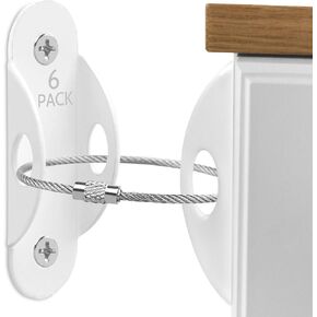 Guirnd 6 Pack Furniture Anchors, Anti Tip Furniture Anchors for Baby Proofing, Metal Earthquake Straps Furniture Straps Wall Anchor for Dresser and Bookcase (White) in Kuwait