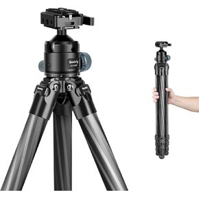 Manbily Carbon Fiber Tripod 62.2in لإطلاق النار والكاميرا مع Picatinny إلى ARCA Swiss Adapter 360 ° Lead للصيد (WZ-324PA)