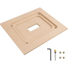 O'SKOOL Router Table Insert Plate Template Kit – Includes MDF Routing Template, Threaded Inserts, Router Bits for 9-1/4 x 11-3/4 Standard Plates