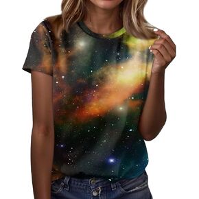 Women Athletic T Shirts Graphic Printed Short Sleeve Blouse Casual 2025 Summer Shirt 0 Neck Plus Size Basic Tops