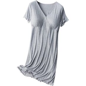 TANGNADE Nursing Dress Maternity Nightgown Sleepwear for Breastfeeding Maternity Dress Comfy Loungewear for Pregnancy