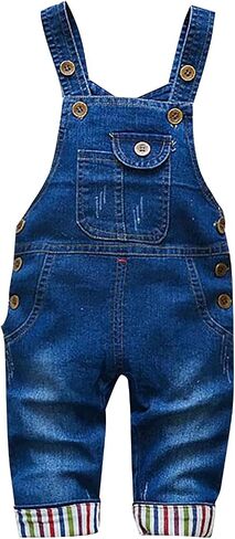 Baby Toddler Boys Adjustable Denim Pants Newborn Kids Denim Overalls Jumpsuits Cute Outdoor Bib Shortalls Jean Overalls in Saudi Arabia