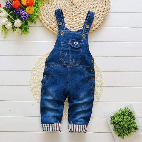 Baby Toddler Boys Adjustable Denim Pants Newborn Kids Denim Overalls Jumpsuits Cute Outdoor Bib Shortalls Jean Overalls in Saudi Arabia