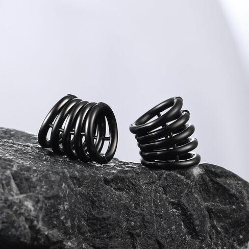 Casvort 2 PCS Hypoallergenic 316 Stainless Steel 00G/3/4'' Stacked Ring Cuffs for Stretched Lobe Ear Gauges Plugs Ear Tunnels Stretcher Earring Studs Clip on Cartilage Body Piercing Jewelry in Kuwait