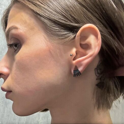 Casvort 2 PCS Hypoallergenic 316 Stainless Steel 00G/3/4'' Stacked Ring Cuffs for Stretched Lobe Ear Gauges Plugs Ear Tunnels Stretcher Earring Studs Clip on Cartilage Body Piercing Jewelry in Kuwait