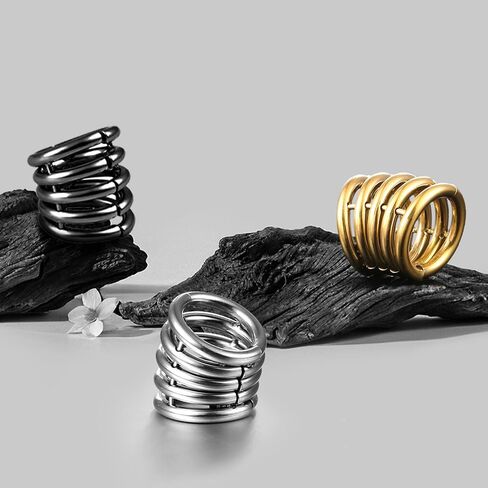 Casvort 2 PCS Hypoallergenic 316 Stainless Steel 00G/3/4'' Stacked Ring Cuffs for Stretched Lobe Ear Gauges Plugs Ear Tunnels Stretcher Earring Studs Clip on Cartilage Body Piercing Jewelry in Kuwait